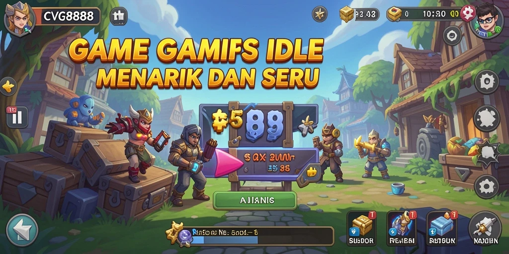 Tampilan menarik gameplay CVG8888 saat mengumpulkan sumber daya.