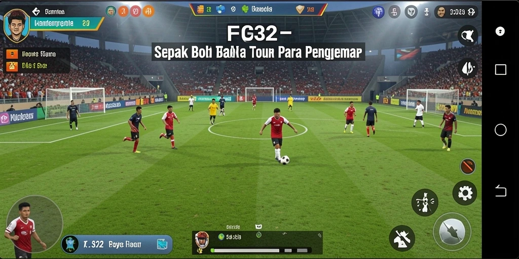 Tangkapan layar F32 menampilkan aksi seru di lapangan sepak bola.