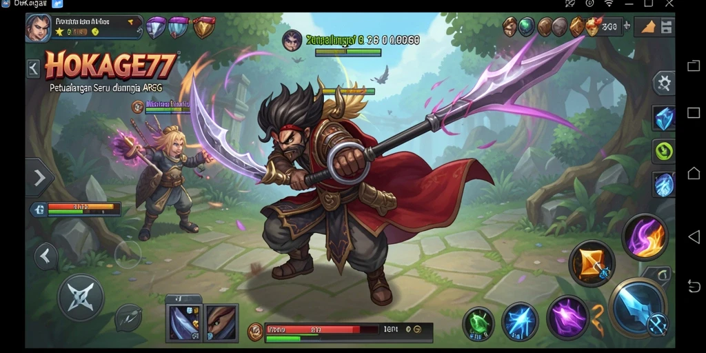 Gameplay HOKAGE77 yang intens dalam pertarungan ARPG.