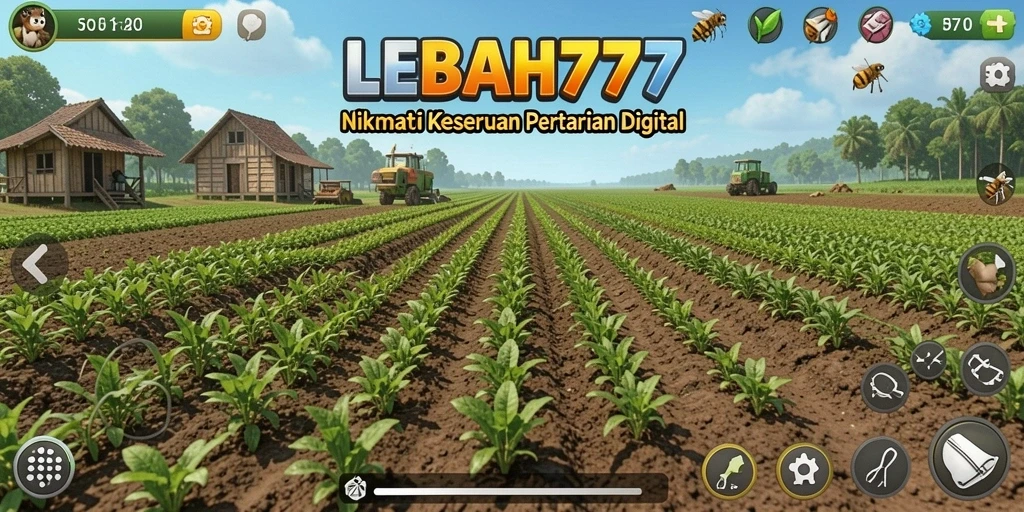 Tampilan gameplay <strong>LEBAH777</strong> yang menarik dan interaktif dalam pertanian.