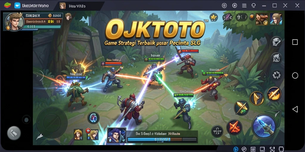 Tampilan gameplay OJKTOTO menampilkan pertempuran dan strategi yang mendebarkan.