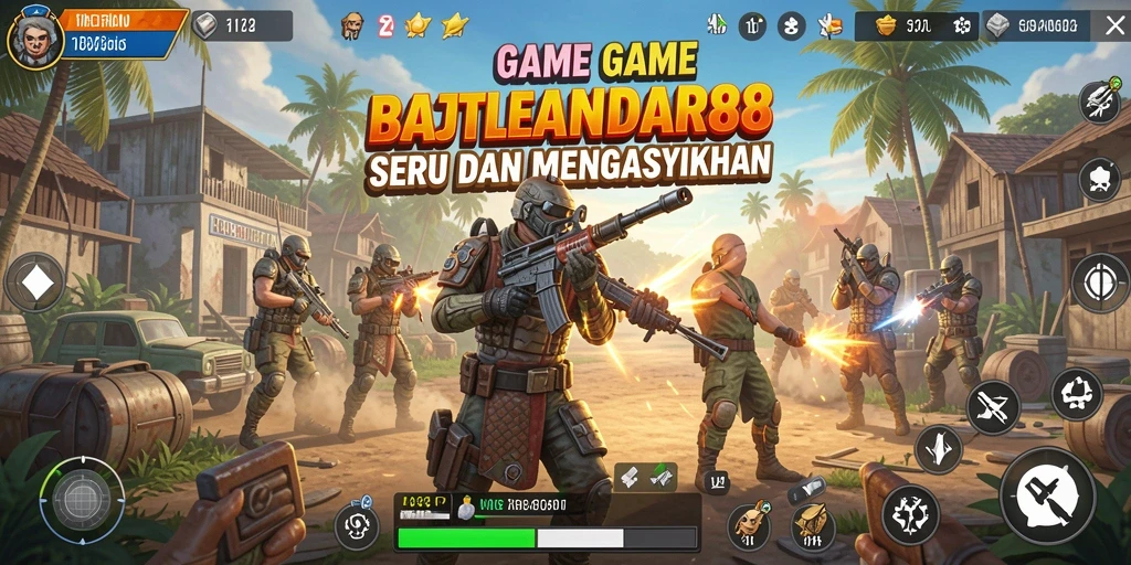 Tampilan gameplay mendebarkan dari RAJABANDAR88 dalam pertarungan Battle Royale.